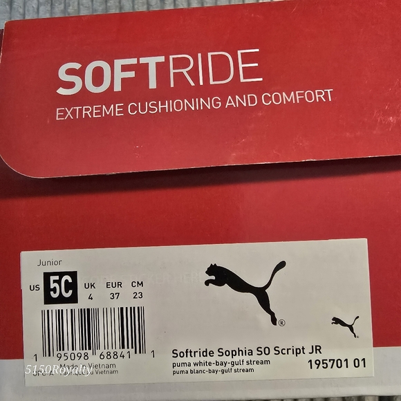 Puma Softride Sophia S0 Script white-bay-gulf stream Slip-on Women's Size 6.5 - Picture 11 of 11